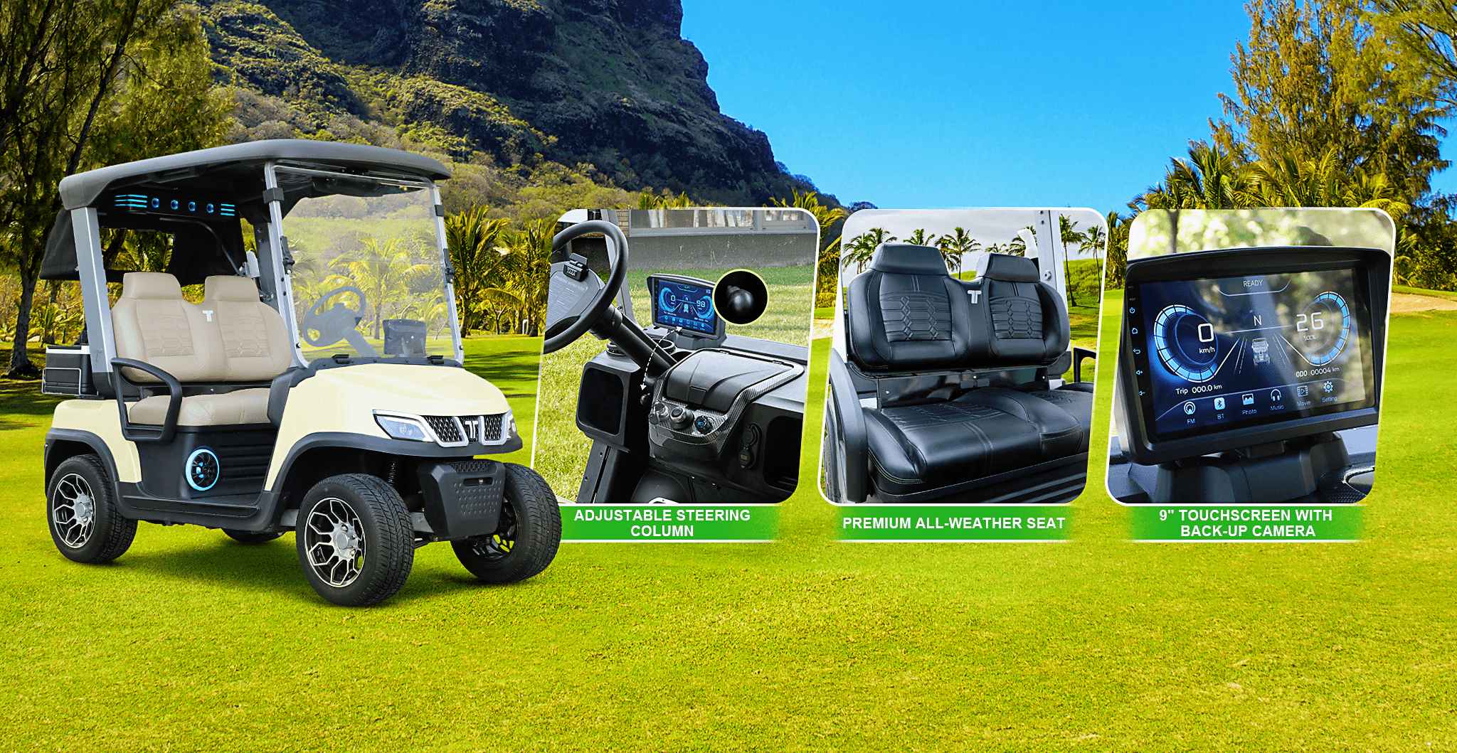 Modern Aluminum Utility Task Vehicle on Golf Course