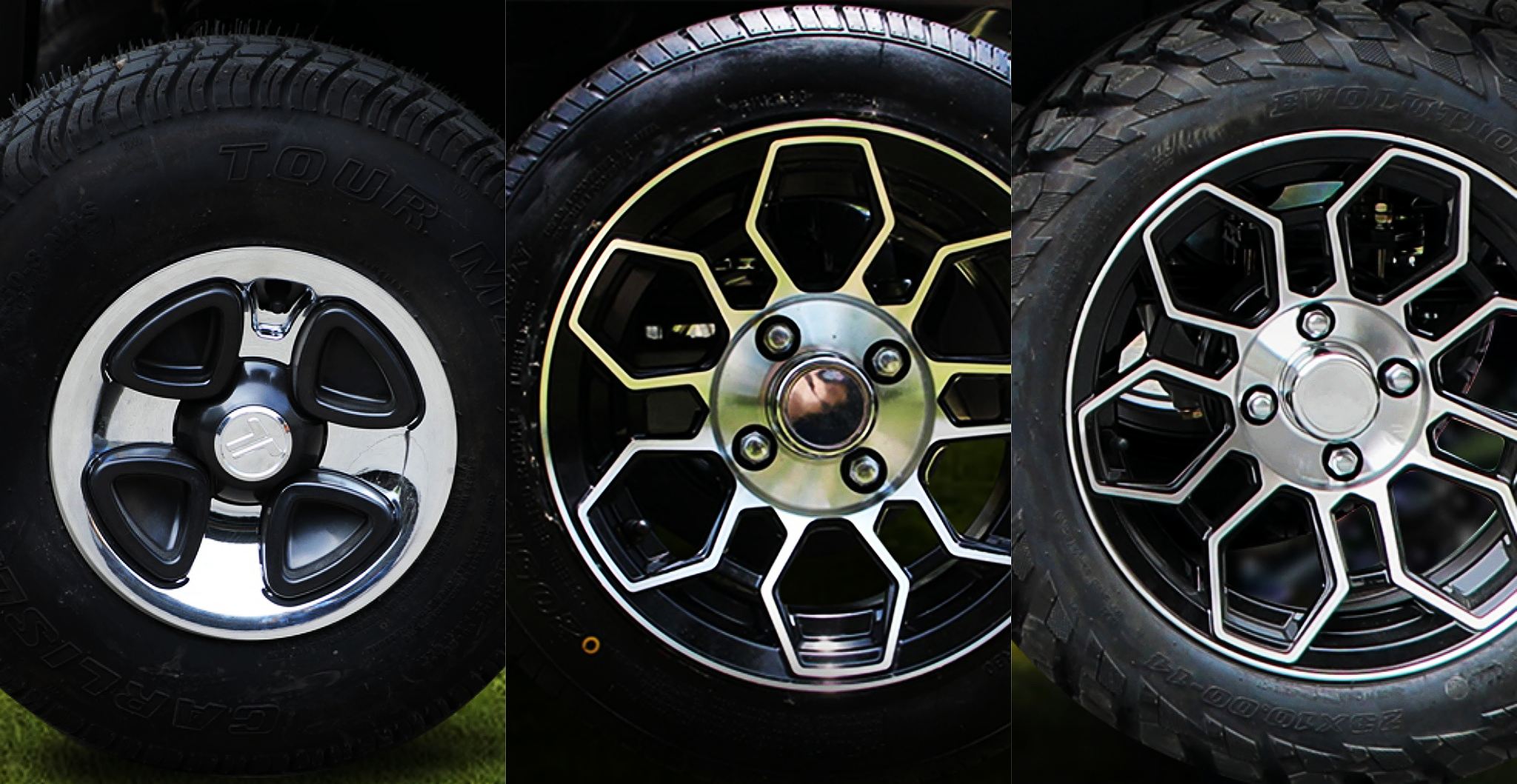 Utility Task Vehicle Tires with Rims by Tara