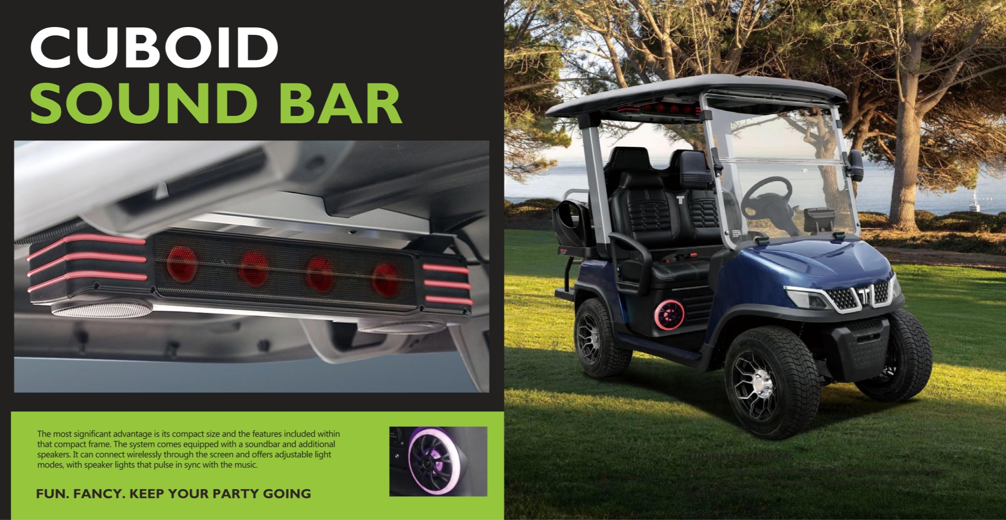 Tara Roadster 2+2 with Built-in Bluetooth Utility Task Vehicle Speakers