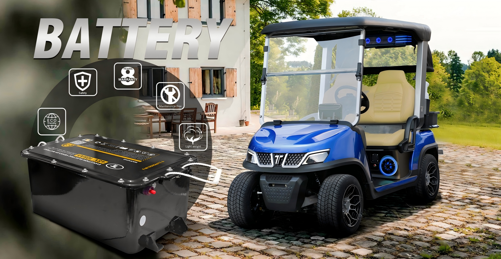 Tara Spirit Plus with Built-in Lithium Utility Task Vehicle Battery